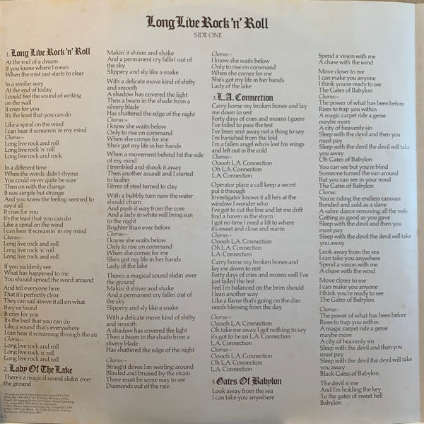 Rainbow - Long Live Rock 'N' Roll = バビロンの城門 (Vinyl, LP, Album, Stereo) Very Good Plus (VG+) / Very Good Plus (VG+)