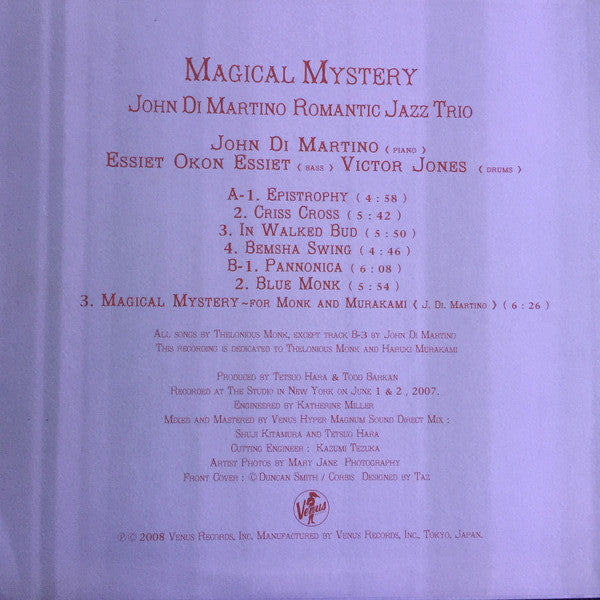 Romantic Jazz Trio - Magical Mystery (Vinyl, LP, Album, Limited Edition) Near Mint (NM or M-) / Near Mint (NM or M-)