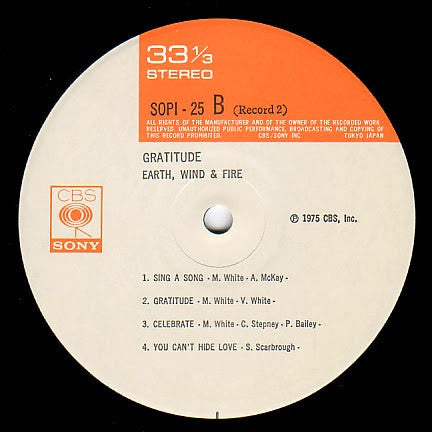 Earth, Wind & Fire - Gratitude = 灼熱の狂宴 (Vinyl, LP, Album, Stereo)