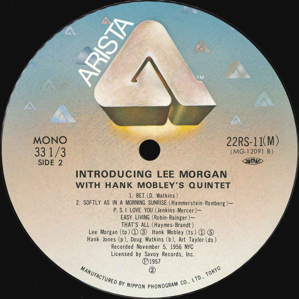 Lee Morgan - Introducing Lee Morgan (Vinyl, LP, Album, Reissue, Mono) Very Good Plus (VG+) / Good (G)