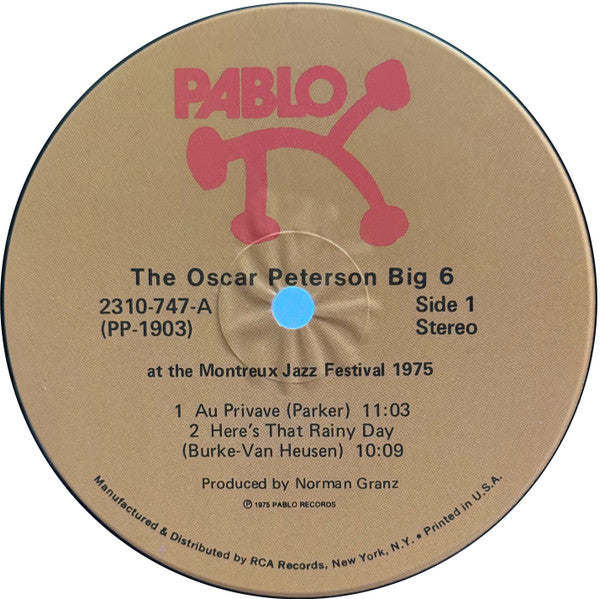 The Oscar Peterson Big 6 - The Oscar Peterson Big 6 At The Montreux Jazz Festival 1975 (Vinyl, LP, Album, Stereo) Good Plus (G+) / Good (G)