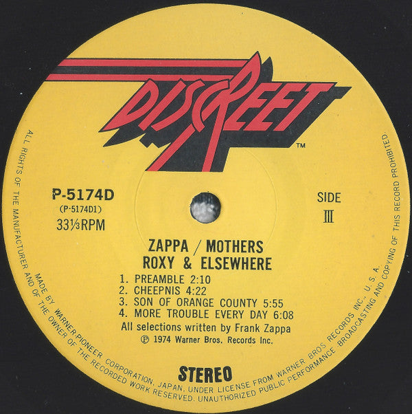Frank Zappa - Roxy & Elsewhere (Vinyl, LP, Album)