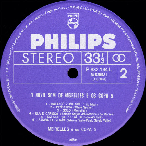 Meirelles E Os Copa 5 - O Nôvo Som (Vinyl, LP, Album, Remastered, Reissue, Limited Edition, Stereo) Very Good Plus (VG+) / Near Mint (NM or M-)