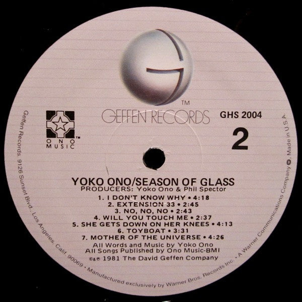 Yoko Ono - Season Of Glass (Vinyl, LP, Album, Special Edition) Very Good (VG) / Very Good (VG)
