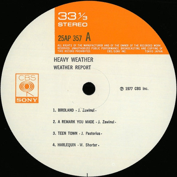 Weather Report - Heavy Weather (Vinyl, LP, Album, Stereo) Very Good (VG) / Very Good Plus (VG+)