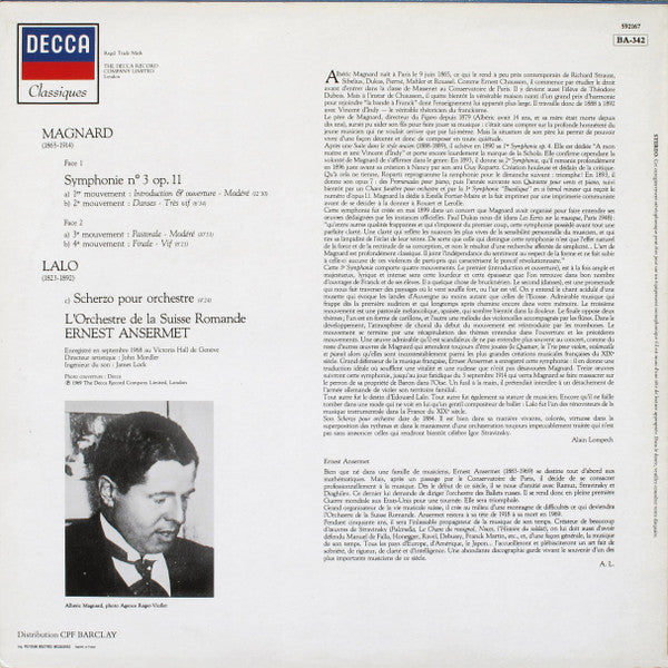 Albéric Magnard - Symphonie №3 / Scherzo Pour Orchestre (Vinyl, LP, Reissue) Near Mint (NM or M-) / Very Good Plus (VG+)