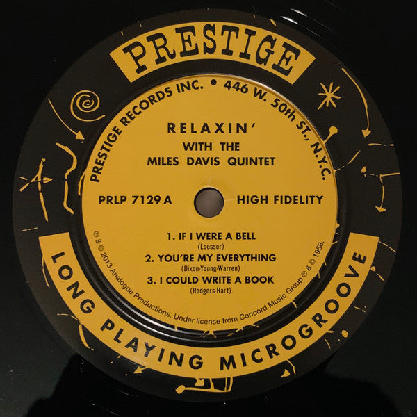 The Miles Davis Quintet - Relaxin' With The Miles Davis Quintet (Vinyl, LP, Album, Mono, Reissue, Limited Edition) Very Good Plus (VG+) / Near Mint (NM or M-)