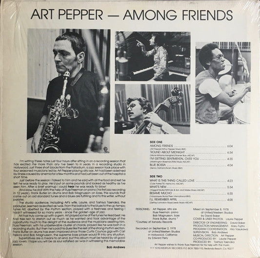 Art Pepper - Among Friends (Vinyl, LP, Album) Good Plus (G+) / Fair (F)