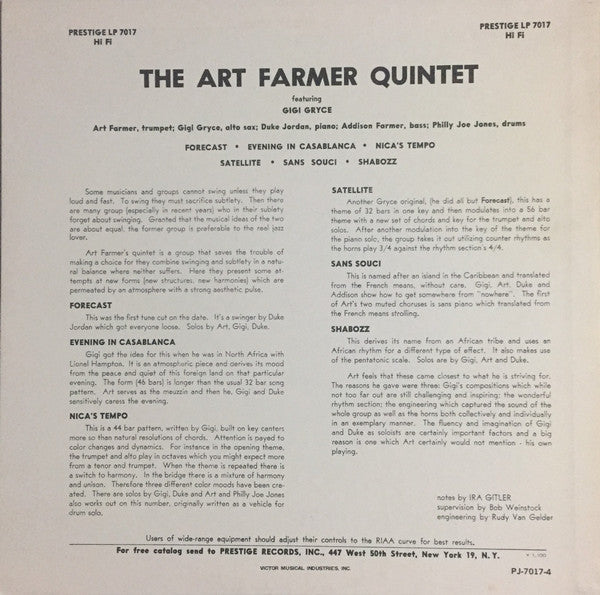 Art Farmer Quintet - Art Farmer Quintet Featuring Gigi Gryce (Vinyl...