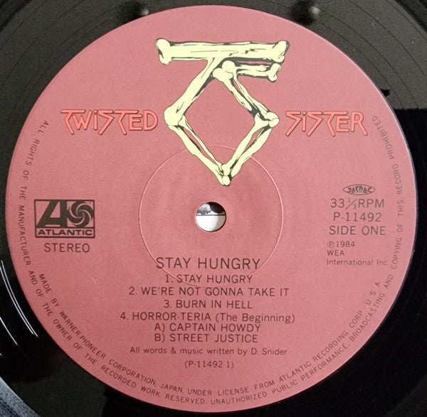 Twisted Sister - Stay Hungry (Vinyl, LP, Album) Very Good (VG) / Very Good (VG)