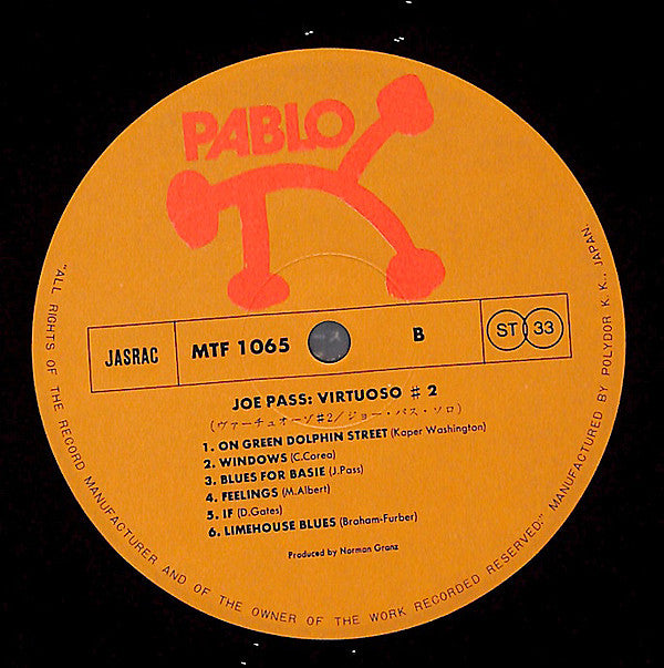 Joe Pass - Virtuoso #2 (Vinyl, LP, Album) Very Good Plus (VG+) / Very Good Plus (VG+)