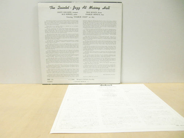 The Quintet - Jazz At Massey Hall (Vinyl, LP, Album, Reissue, Mono) Near Mint (NM or M-) / Near Mint (NM or M-)