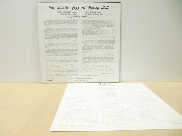 The Quintet - Jazz At Massey Hall (Vinyl, LP, Album, Reissue, Mono)