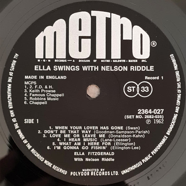Ella Fitzgerald - Ella Swings With Nelson (2xVinyl, LP, Compilation) Very Good Plus (VG+) / Good Plus (G+)