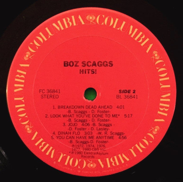 Boz Scaggs - Hits! (Vinyl, LP, Compilation) Very Good (VG) / Very Good (VG)