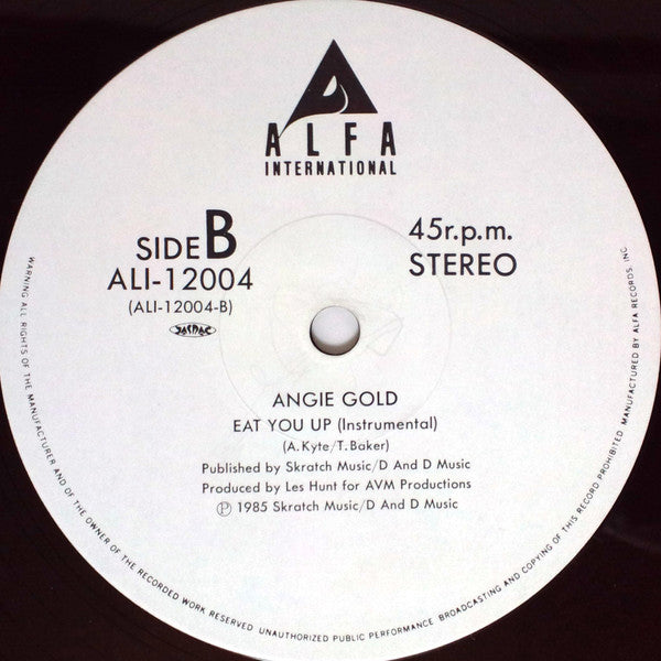 Angie Gold - Eat You Up (Vinyl, 12", 45 RPM, Single)