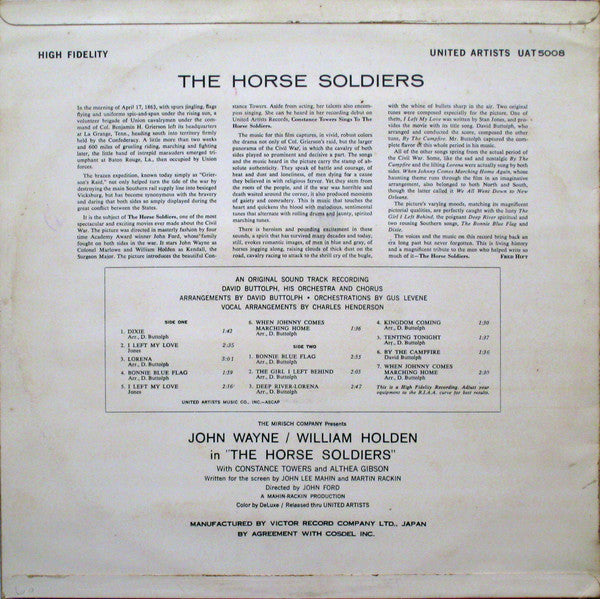 David Buttolph - The Horse Soldiers (Vinyl, LP, Album, Mono) Good Plus (G+) / Good Plus (G+)