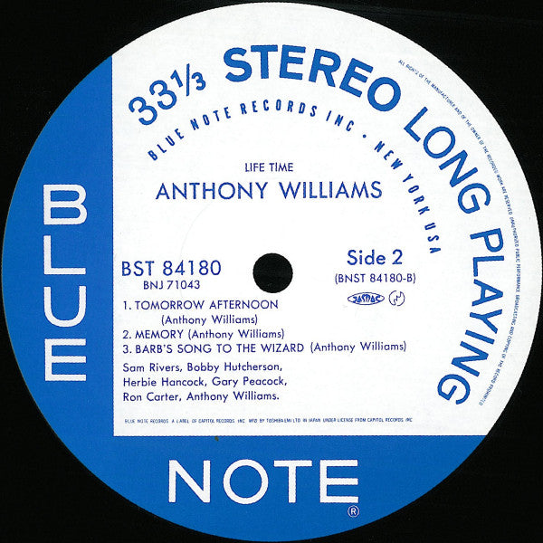 Anthony Williams - Life Time (Vinyl, LP, Album, Stereo, Reissue) Very Good Plus (VG+) / Very Good Plus (VG+)