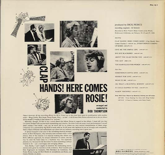 Rosemary Clooney - Clap Hands! Here Comes Rosie! (Vinyl, LP, Album, Reissue, Stereo) Near Mint (NM or M-) / Very Good (VG)