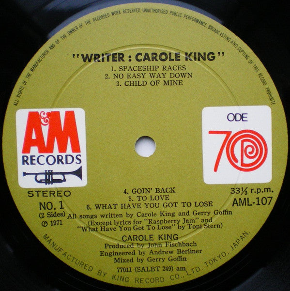 Carole King - Writer: Carole King (Vinyl, LP, Album)