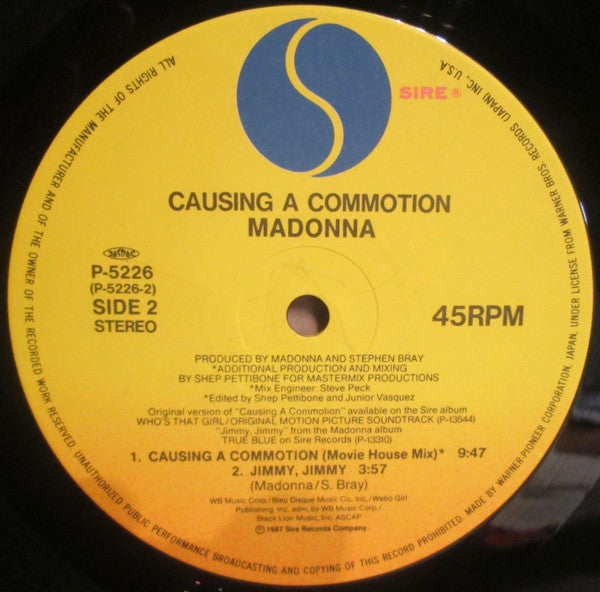 Madonna - Causing A Commotion (Vinyl, 12", 45 RPM, Mini-Album)