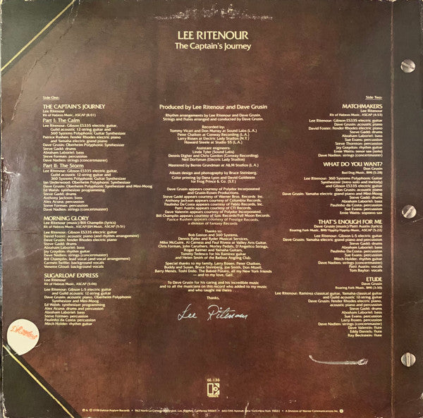 Lee Ritenour - The Captain's Journey (Vinyl, LP, Album) Very Good Plus (VG+) / Very Good (VG)