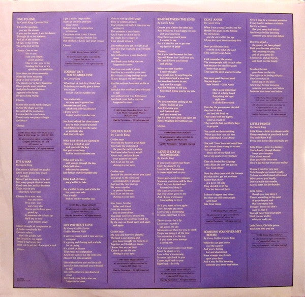 Carole King - One To One (Vinyl, LP, Album, Stereo) Very Good (VG) / Very Good (VG)