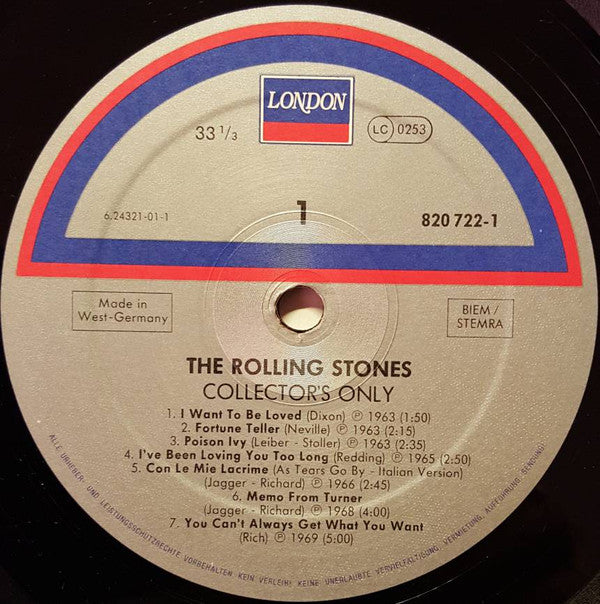 The Rolling Stones - Collector's Only (Vinyl, LP, Compilation, Reissue, Mono) Very Good Plus (VG+) / Very Good Plus (VG+)