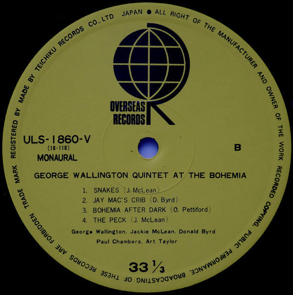 George Wallington Quintet - George Wallington Quintet At The Bohemi...