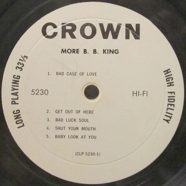 B.B. King - More B.B. King (Vinyl, LP, Album, Mono) Very Good (VG) / Good (G)