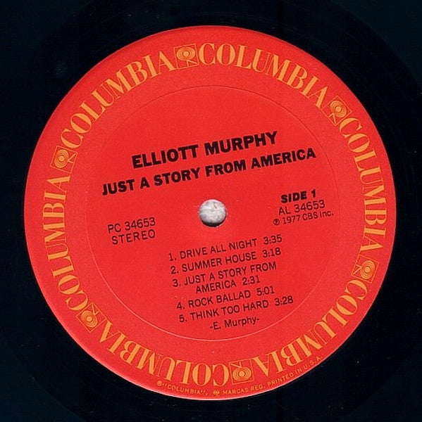 Elliott Murphy - Just A Story From America (Vinyl, LP, Album) Good Plus (G+) / Very Good Plus (VG+)
