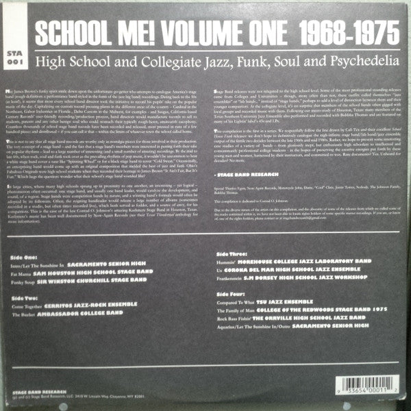 Various - School Me! Volume One, 1968-1975 - High School And Collegiate Jazz, Funk, Soul And Psychedelia (2xVinyl, LP, Compilation) Very Good (VG) / Very Good (VG)