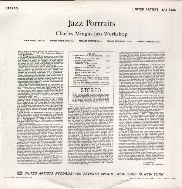Charles Mingus - Jazz Portraits (Vinyl, LP, Album, Limited Edition, Reissue, Stereo) Very Good Plus (VG+) / Very Good (VG)