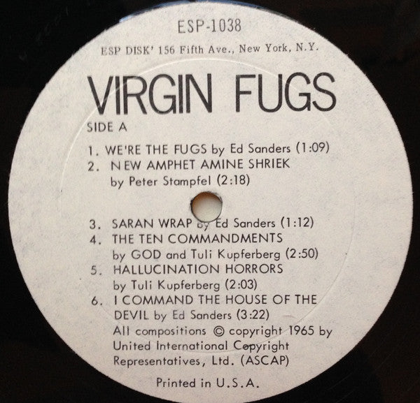 The Fugs - Virgin Fugs (Vinyl, LP, Album, Stereo) Very Good Plus (VG+) / Very Good (VG)