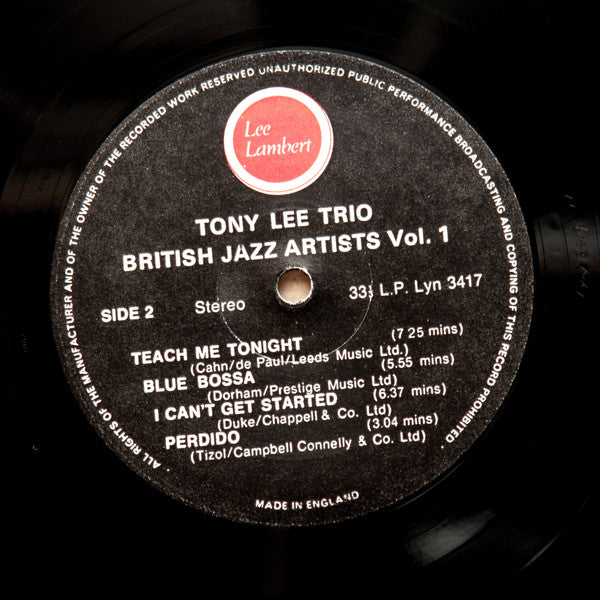 The Tony Lee Trio - British Jazz Artists Vol.1 (Vinyl, LP, Album, Stereo) Very Good (VG) / Very Good (VG)