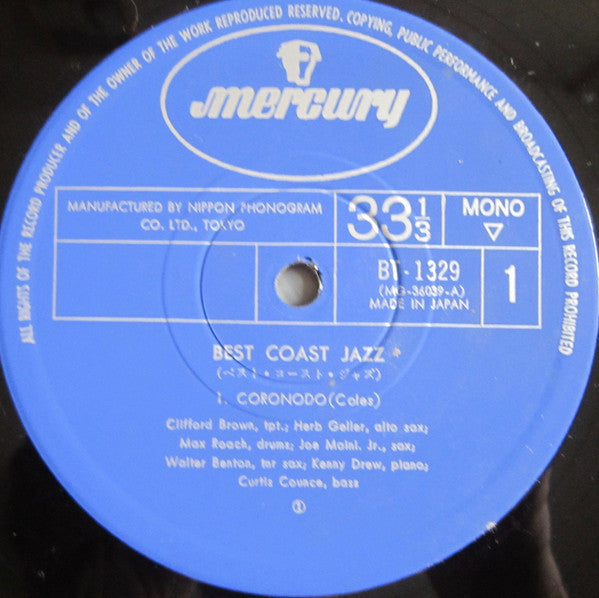 Max Roach - Best Coast Jazz (Vinyl, LP, Album, Mono)
