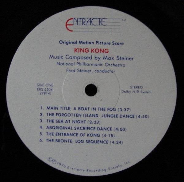 National Philharmonic Orchestra - King Kong: The Original Motion Picture Score 1933 (Vinyl, LP, Stereo) Very Good (VG) / Very Good (VG)