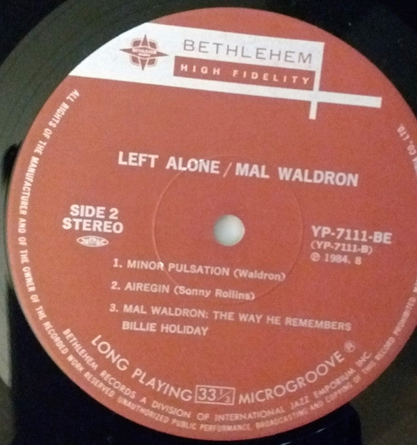 Mal Waldron - Left Alone (Vinyl, LP, Album, Reissue, Stereo) Very Good Plus (VG+) / Very Good Plus (VG+)