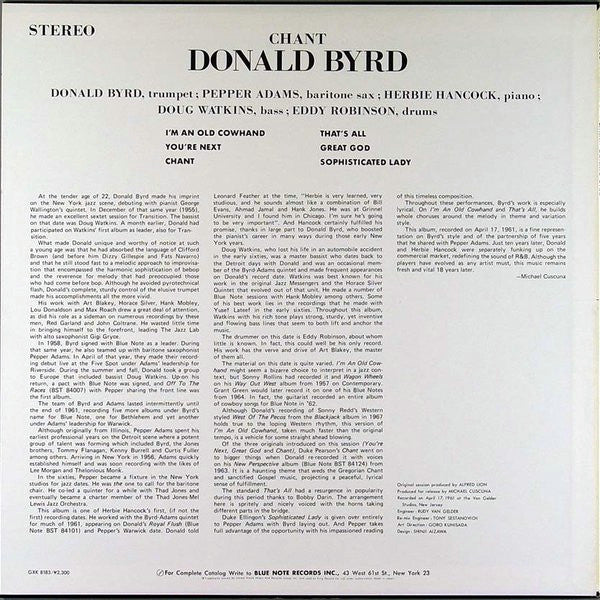 Donald Byrd - Chant (Vinyl, LP, Album, Reissue)