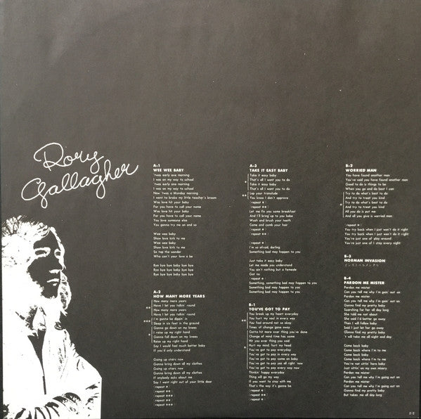Rory Gallagher - In The Beginning - An Early Taste Of Rory Gallagher (Vinyl, LP, Album, Promo) Very Good Plus (VG+) / Very Good (VG)