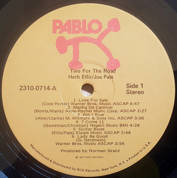 Herb Ellis - Two For The Road (Vinyl, LP, Album, Stereo) Good Plus (G+) / Fair (F)