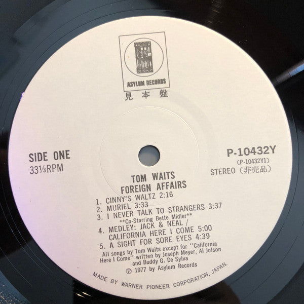 Tom Waits - Foreign Affairs (Vinyl, LP, Album, Promo) Very Good Plus (VG+) / Very Good (VG)