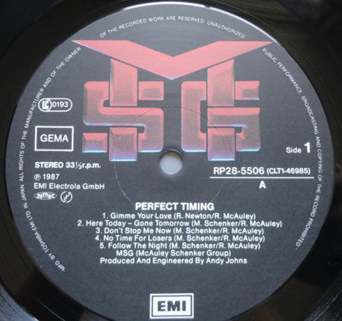 McAuley Schenker Group - Perfect Timing = パーフェクト・タイミング (Vinyl, LP, ...