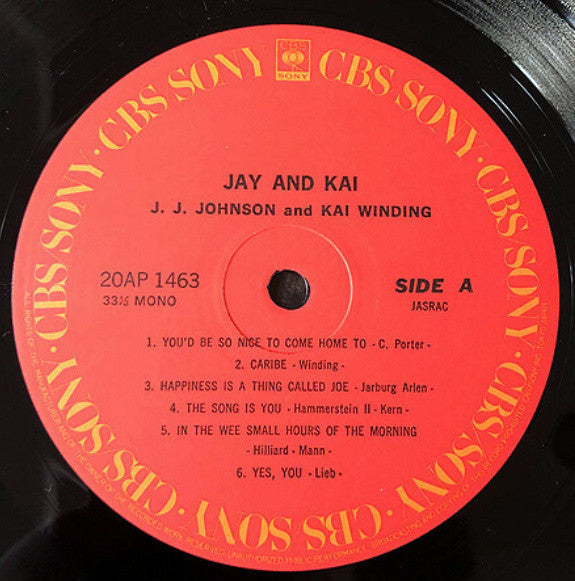 J.J. Johnson - Jay And Kai (Vinyl, LP) Near Mint (NM or M-) / Very Good (VG)