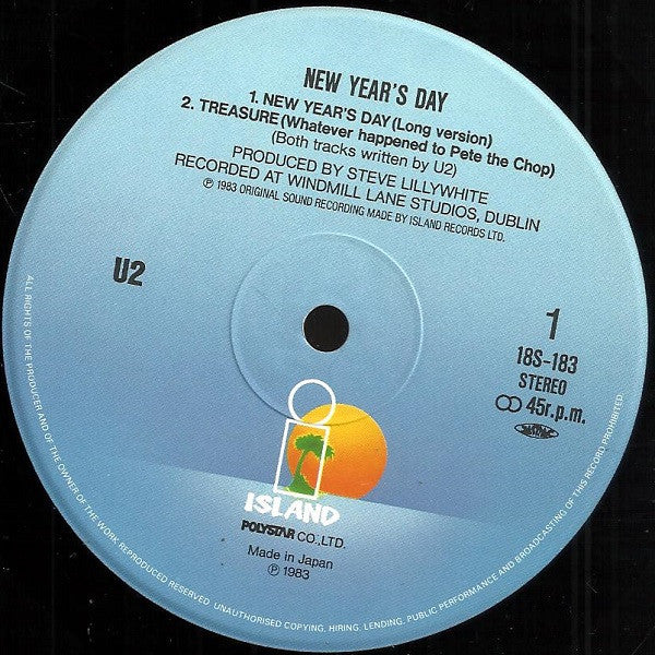 U2 - New Year's Day (Vinyl, 12", 45 RPM) Very Good Plus (VG+) / Very Good Plus (VG+)
