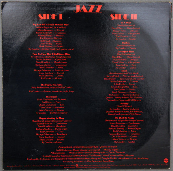 Ry Cooder - Jazz (Vinyl, LP, Album)
