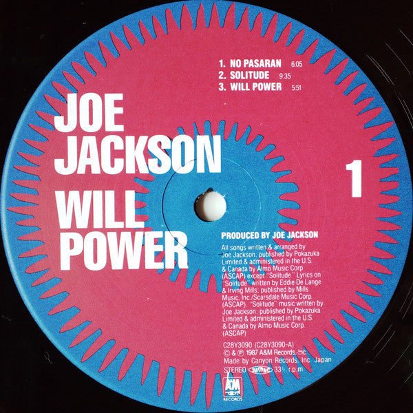 Joe Jackson - Will Power = ウィル・パワー (Vinyl, LP, Album) Very Good Plus (VG+) / Near Mint (NM or M-)