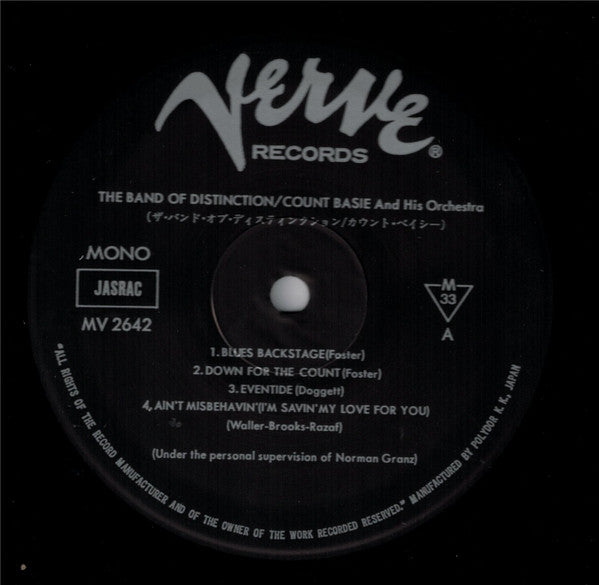 Count Basie - The Band Of Distinction (Vinyl, LP, Album, Reissue, Mono) Very Good Plus (VG+) / Very Good Plus (VG+)