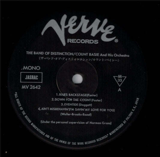 Count Basie - The Band Of Distinction (Vinyl, LP, Album, Reissue, Mono) Very Good Plus (VG+) / Very Good Plus (VG+)