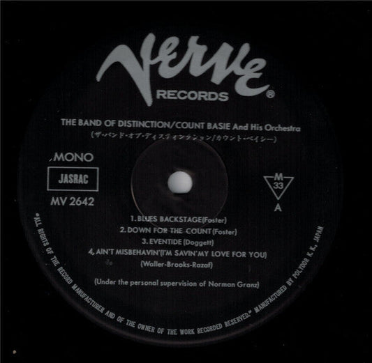 Count Basie - The Band Of Distinction (Vinyl, LP, Album, Reissue, Mono) Very Good Plus (VG+) / Very Good Plus (VG+)